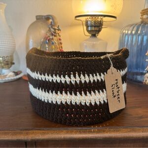 Handcrafted Brown and Cream Basket